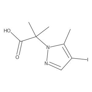 Cc1c(I)cnn1C(C)(C)C(=O)O结构式