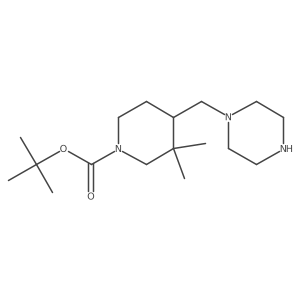 Tert-butyl 3,3-dimethyl-4-(piperazin-1-ylmethyl)piperidine-1-carboxylate Structure