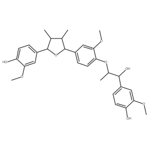 4-[(2S,3S,4S,5R)-5-[4-[2-hydroxy-2-(4-hydroxy-3-methoxy-phenyl)-1-methyl-ethoxy]-3-methoxy-phenyl]-3,4-dimethyl-tetrahydrofuran-2-yl]-2-methoxy-phenol Structure
