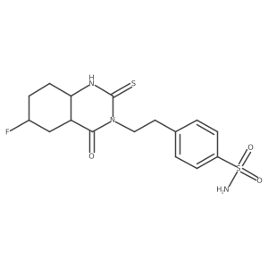 4-[2-(6-fluoro-4-oxo-2-sulfanylidene-4a,5,6,7,8,8a-hexahydro-1H-quinazolin-3-yl)ethyl]benzenesulfonamide Structure