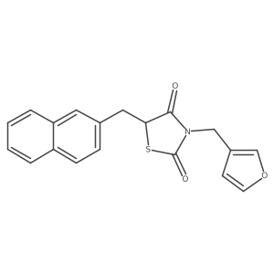 3-(Furan-3-ylmethyl)-5-(naphthalen-2-ylmethyl)thiazolidine-2,4-dione结构式