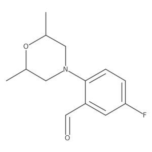 2-[(2R,6S)-2,6-dimethyl-1,4-oxazinan-4-yl]-5-fluorobenzenecarbaldehyde结构式