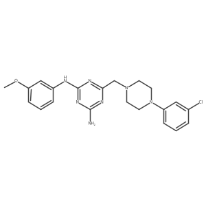 6-{[4-(3-chlorophenyl)piperazin-1-yl]methyl}-N-(3-methoxyphenyl)-1,3,5-triazine-2,4-diamine结构式