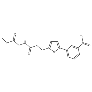 Methyl 2-(3-(5-(3-nitrophenyl)furan-2-yl)propanamido)acetate结构式
