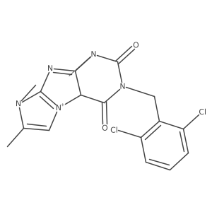 2-[(2,6-dichlorophenyl)methyl]-4,6,7-trimethyl-9aH-purino[7,8-a]imidazol-9-ium-1,3-dione Structure