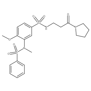 4-methoxy-3-(N-methylphenylsulfonamido)-N-(3-oxo-3-(pyrrolidin-1-yl)propyl)benzenesulfonamide结构式