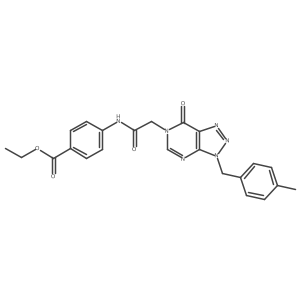 ethyl 4-[[2-[7-oxo-3-(p-tolylmethyl)triazolo[4,5-d]pyrimidin-6-yl]acetyl]amino]benzoate Structure