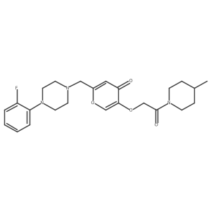 2-((4-(2-fluorophenyl)piperazin-1-yl)methyl)-5-(2-(4-methylpiperidin-1-yl)-2-oxoethoxy)-4H-pyran-4-one Structure