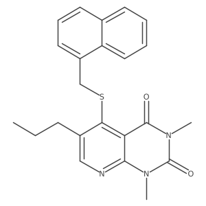 1,3-dimethyl-5-((naphthalen-1-ylmethyl)thio)-6-propylpyrido[2,3-d]pyrimidine-2,4(1H,3H)-dione Structure