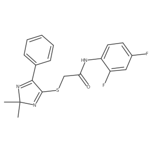 N-(2,4-difluorophenyl)-2-((2,2-dimethyl-5-phenyl-2H-imidazol-4-yl)thio)acetamide结构式