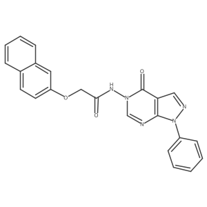 2-(naphthalen-2-yloxy)-N-(4-oxo-1-phenyl-1H-pyrazolo[3,4-d]pyrimidin-5(4H)-yl)acetamide结构式