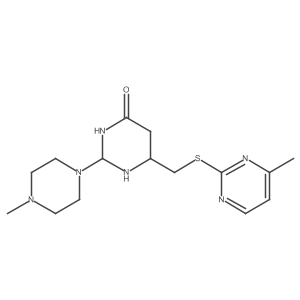 2-(4-Methylpiperazin-1-yl)-6-[(4-methylpyrimidin-2-yl)sulfanylmethyl]-1,3-diazinan-4-one Structure