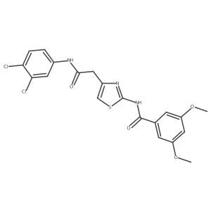 N-(4-(2-((3,4-dichlorophenyl)amino)-2-oxoethyl)thiazol-2-yl)-3,5-dimethoxybenzamide结构式
