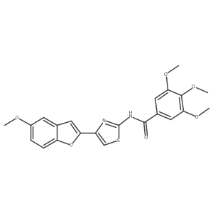 3,4,5-trimethoxy-N-(4-(5-methoxybenzofuran-2-yl)thiazol-2-yl)benzamide Structure