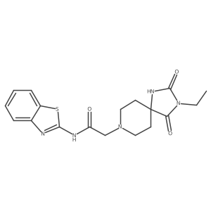 N-(benzo[d]thiazol-2-yl)-2-(3-ethyl-2,4-dioxo-1,3,8-triazaspiro[4.5]decan-8-yl)acetamide结构式