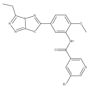 5-bromo-N-[5-(3-ethyl[1,2,4]triazolo[3,4-b][1,3,4]thiadiazol-6-yl)-2-methoxyphenyl]nicotinamide Structure