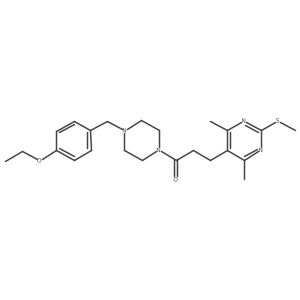 3-[4,6-Dimethyl-2-(methylsulfanyl)pyrimidin-5-yl]-1-{4-[(4-ethoxyphenyl)methyl]piperazin-1-yl}propan-1-one Structure