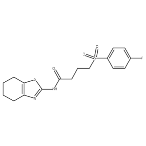 4-((4-fluorophenyl)sulfonyl)-N-(4,5,6,7-tetrahydrobenzo[d]thiazol-2-yl)butanamide结构式