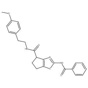 2-benzamido-N-(4-methoxyphenethyl)-5,6-dihydro-4H-cyclopenta[d]thiazole-4-carboxamide结构式