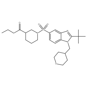 ethyl 1-{[2-tert-butyl-1-(tetrahydro-2H-pyran-4-ylmethyl)-1H-benzimidazol-5-yl]sulfonyl}piperidine-3-carboxylate Structure