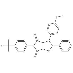 3-(4-(methylthio)phenyl)-2-phenyl-5-(4-(trifluoromethyl)phenyl)dihydro-2H-pyrrolo[3,4-d]isoxazole-4,6(5H,6aH)-dione结构式
