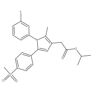 Propan-2-yl 2-[1-(3-fluorophenyl)-2-methyl-5-(4-methylsulfonylphenyl)pyrrol-3-yl]acetate结构式