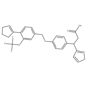 (I(2)S)-I(2)-[4-[[4-(1-Cyclopenten-1-yl)-3-(trifluoromethoxy)phenyl]methoxy]phenyl]-3-isoxazolepropanoic acid结构式