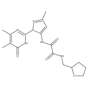 N1-(1-(4,5-dimethyl-6-oxo-1,6-dihydropyrimidin-2-yl)-3-methyl-1H-pyrazol-5-yl)-N2-((tetrahydrofuran-2-yl)methyl)oxalamide Structure