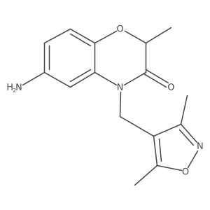 6-Amino-4-((3,5-dimethylisoxazol-4-yl)methyl)-2-methyl-2H-benzo[b][1,4]oxazin-3(4H)-one结构式