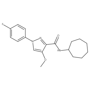 N-cycloheptyl-1-(4-fluorophenyl)-4-methoxy-1H-pyrazole-3-carboxamide结构式