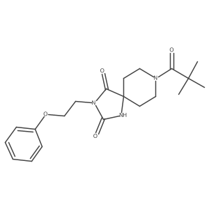 8-(2,2-Dimethylpropanoyl)-3-(2-phenoxyethyl)-1,3,8-triazaspiro[4.5]decane-2,4-dione结构式