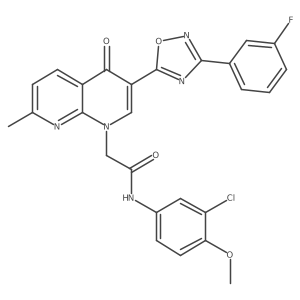 N-(3-chloro-4-methoxyphenyl)-2-{3-[3-(3-fluorophenyl)-1,2,4-oxadiazol-5-yl]-7-methyl-4-oxo-1,4-dihydro-1,8-naphthyridin-1-yl}acetamide Structure