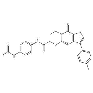 N-(4-acetamidophenyl)-2-{[3-ethyl-7-(4-methylphenyl)-4-oxo-3H,4H-thieno[3,2-d]pyrimidin-2-yl]sulfanyl}acetamide结构式