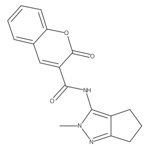 N-{2-methyl-2H,4H,5H,6H-cyclopenta[c]pyrazol-3-yl}-2-oxo-2H-chromene-3-carboxamide结构式