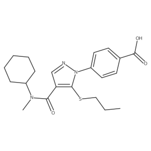 4-[4-(N-cyclohexyl-N-methyl-carbamoyl)-5-propylsulfanylpyrazol-1-yl]benzoic acid结构式