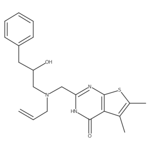 2-[[(2-Hydroxy-3-phenylpropyl)-2-propen-1-ylamino]methyl]-5,6-dimethylthieno[2,3-d]pyrimidin-4(1H)-one Structure
