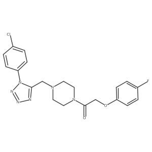O=C(COc1ccc(F)cc1)N1CCN(Cc2nnnn2-c2ccc(Cl)cc2)CC1结构式