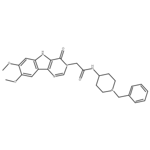 COc1cc2[nH]c3c(=O)n(CC(=O)NC4CCN(Cc5ccccc5)CC4)cnc3c2cc1OC结构式