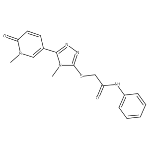 Cn1c(SCC(=O)Nc2ccccc2)nnc1-c1ccc(=O)n(C)c1结构式