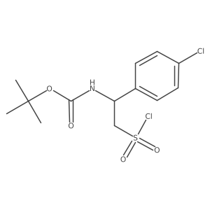 Tert-butyl 1-(4-chlorophenyl)-2-(chlorosulfonyl)ethylcarbamate结构式