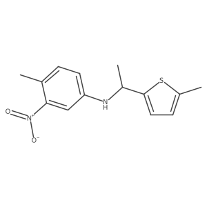 I+/-,5-Dimethyl-N-(4-methyl-3-nitrophenyl)-2-thiophenemethanamine结构式