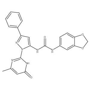 1-(benzo[d][1,3]dioxol-5-yl)-3-(1-(4-methyl-6-oxo-1,6-dihydropyrimidin-2-yl)-3-phenyl-1H-pyrazol-5-yl)urea Structure