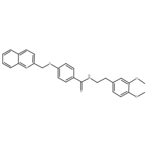 N-(3,4-dimethoxyphenethyl)-4-(quinolin-2-ylmethoxy)benzamide结构式