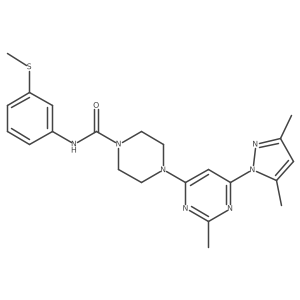 4-(6-(3,5-dimethyl-1H-pyrazol-1-yl)-2-methylpyrimidin-4-yl)-N-(3-(methylthio)phenyl)piperazine-1-carboxamide Structure