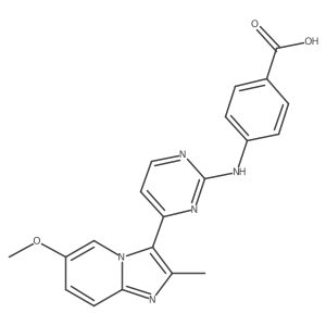 4-[[4-(6-Methoxy-2-methylimidazo[1,2-a]pyridin-3-yl)-2-pyrimidinyl]amino]benzoic acid结构式