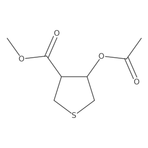 4-Acetoxy-tetrahydro-thiophene-3-carboxylic acid methyl ester结构式