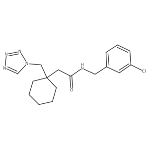 N-(3-chlorobenzyl)-2-[1-(1H-tetrazol-1-ylmethyl)cyclohexyl]acetamide结构式