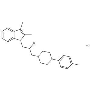 1-(2,3-dimethyl-1H-indol-1-yl)-3-(4-(p-tolyl)piperazin-1-yl)propan-2-ol hydrochloride结构式