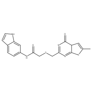 N-(1H-indol-6-yl)-2-[(6-methyl-4-oxo-4aH-thieno[2,3-d]pyrimidin-2-yl)methylsulfanyl]acetamide结构式