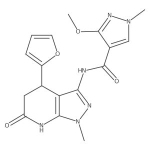 N-(4-(furan-2-yl)-1-methyl-6-oxo-4,5,6,7-tetrahydro-1H-pyrazolo[3,4-b]pyridin-3-yl)-3-methoxy-1-methyl-1H-pyrazole-4-carboxamide Structure